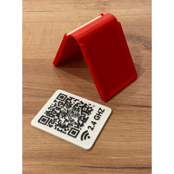 Porta-cartões de mesa para QR Codes e informações diversas