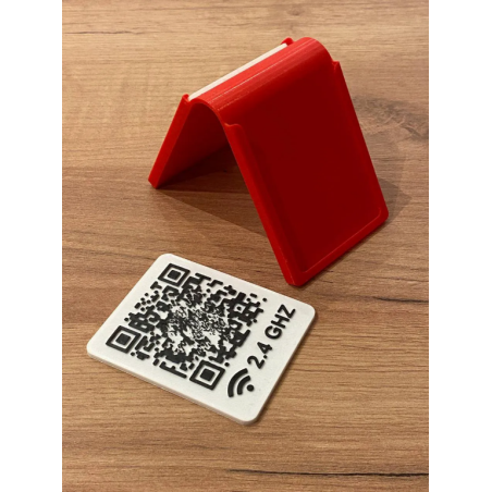 Porta-cartões de mesa para QR Codes e informações diversas